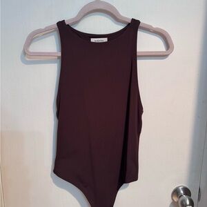 Babaton Brown Sleeveless Contoir Bodysuit